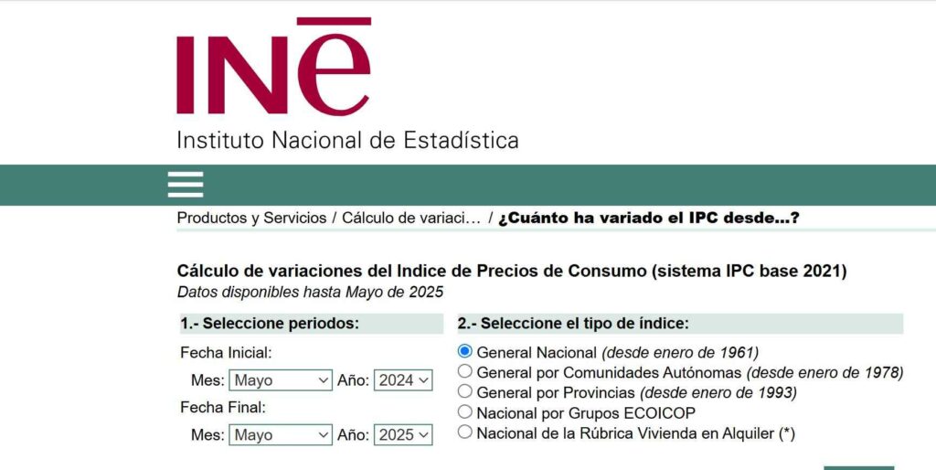 El INE te da la inflación oficial de España.
